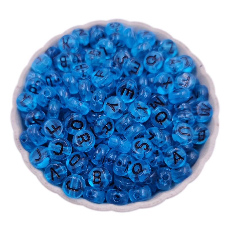 100 шт. 7 мм бусины с буквами алфавита акриловые бусины смешанные буквы квадратные свободные для изготовления ювелирных изделий браслет ожерелье прозрачный DIY