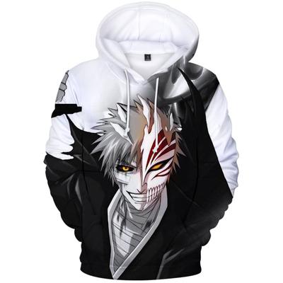 Свободные толстовки с 3D-принтом, аниме, BLEACH, мультяшные толстовки, детская новинка, унисекс, топ, удобный, осень-зима, длинный рукав, пуловер