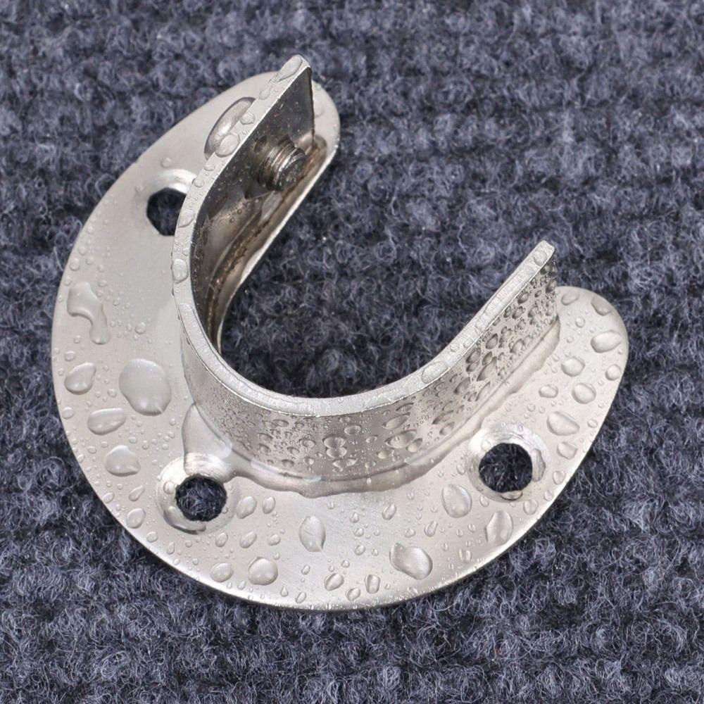 2PCS with Screws Flange Seat Thick Closet Rod Brackets Durable Furniture Hanger Rail