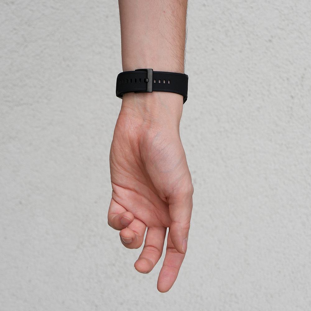 ERBORD Universal Silicone Strap 20mm, Dual Color, Black / Black Buckle