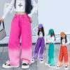 3-14Y Spring Autumn Girls Jeans Teen-agers Fashion Gradient Color Long Style Trousers for Kids Denim Wide Leg Pants