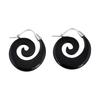 Artisan Crafted Sterling Silver and Wood Spiral Hoop Earings