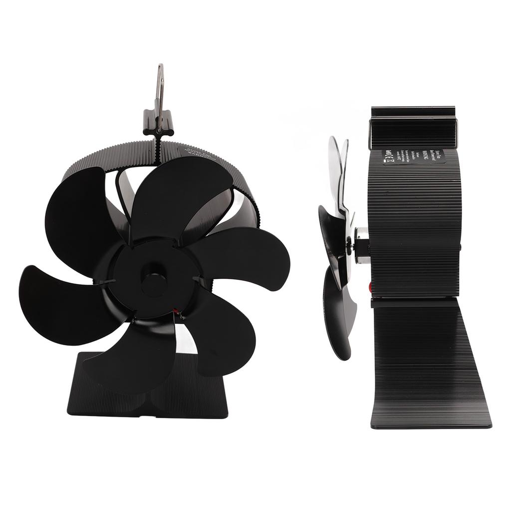 6 Blades Heat Powered Stove Fan Non Electric Self Starting Fireplace Fan High Temperature Resistant