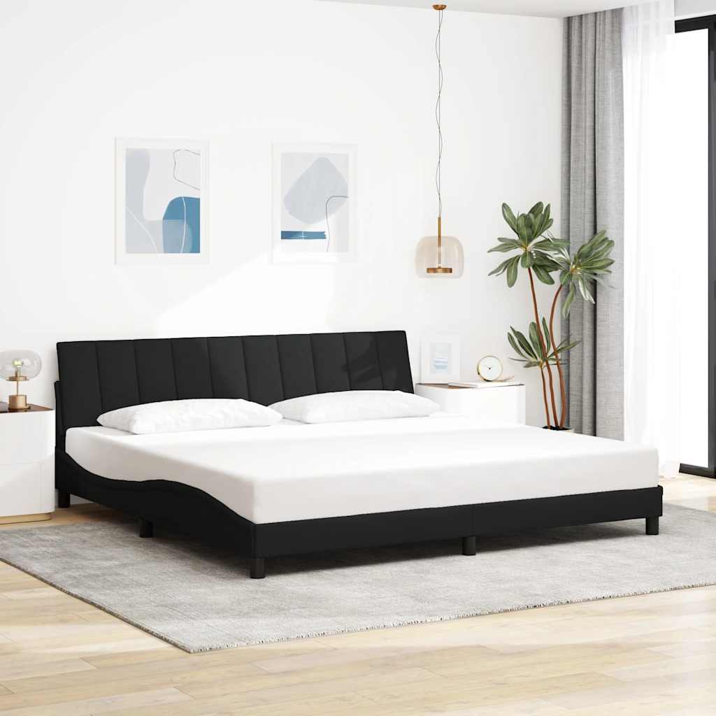 Bed Frame without Mattress Hanko Black 200x200 cm Fabric