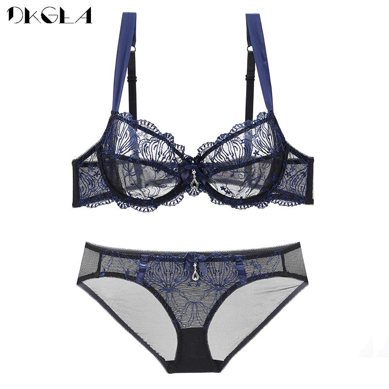 DKGEA Ультратонкий сексуальный бюстгальтер больших размеров, женский комплект кружевного нижнего белья, прозрачный