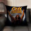 LOGO OOzzy Osbourne  Cushion Cover Natural Linen Organic Fabric DoubleSided Printing Sofa Home Decor Gift Pillow Case