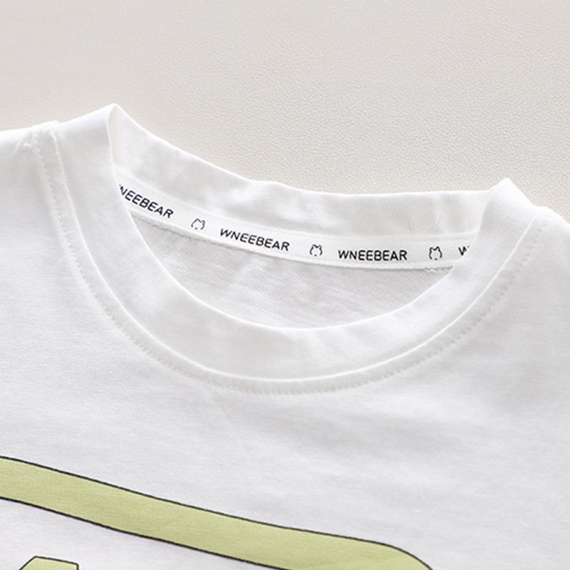 Комплект для мальчиков от 0 до 5 лет Детская футболка с короткими рукавами и круглым вырезом Повседневный комплект из двух предметов: топ и шорты с рисунком для мальчиков