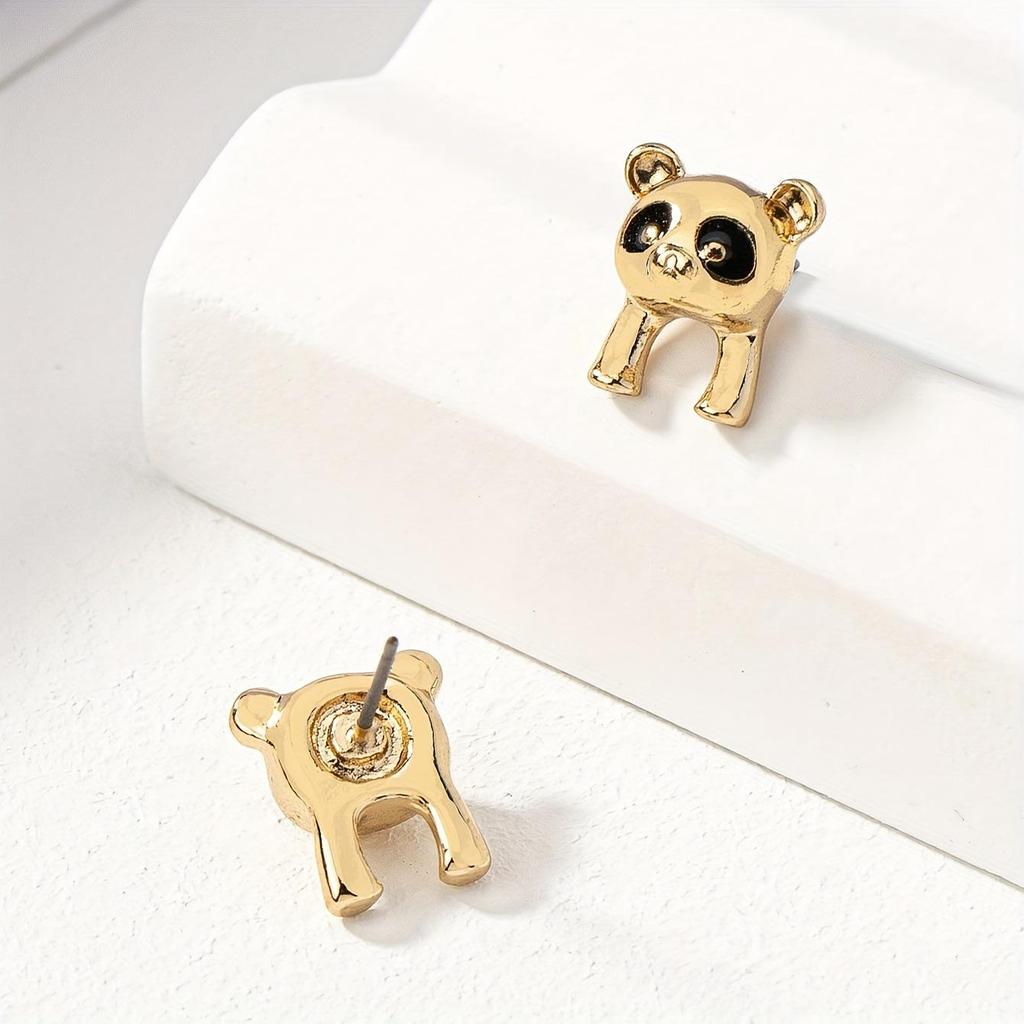 Panda Stud Earrings - Cute, Simple, and Versatile Design