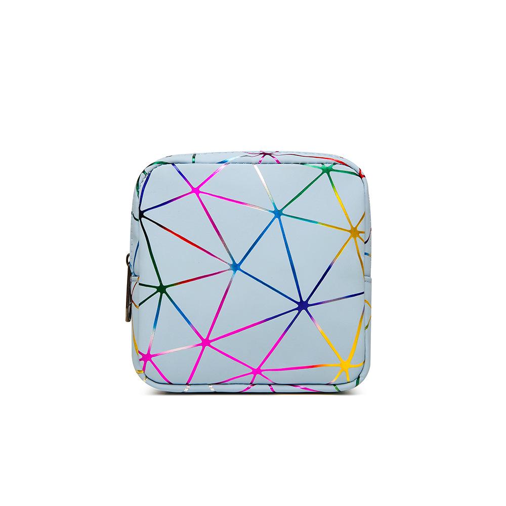 ПУ Многоцелевая сумка для гигиенических прокладок с ромбовидным узором: Портативная менструальная прокладка, помада и кошелек для монет для девочек