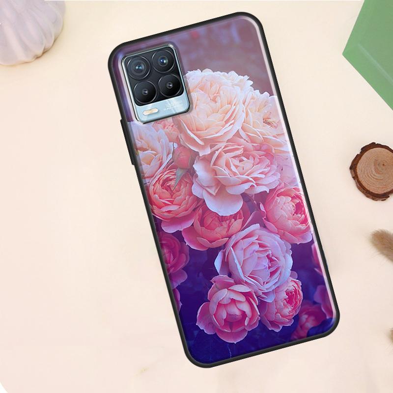 Flower Red Rose Case For Realme C55 C53 C33 C63 C61 C51 C65 C67 C71 C75 11 12 13 14 15 Pro Plus GT6 GT7 Pro
