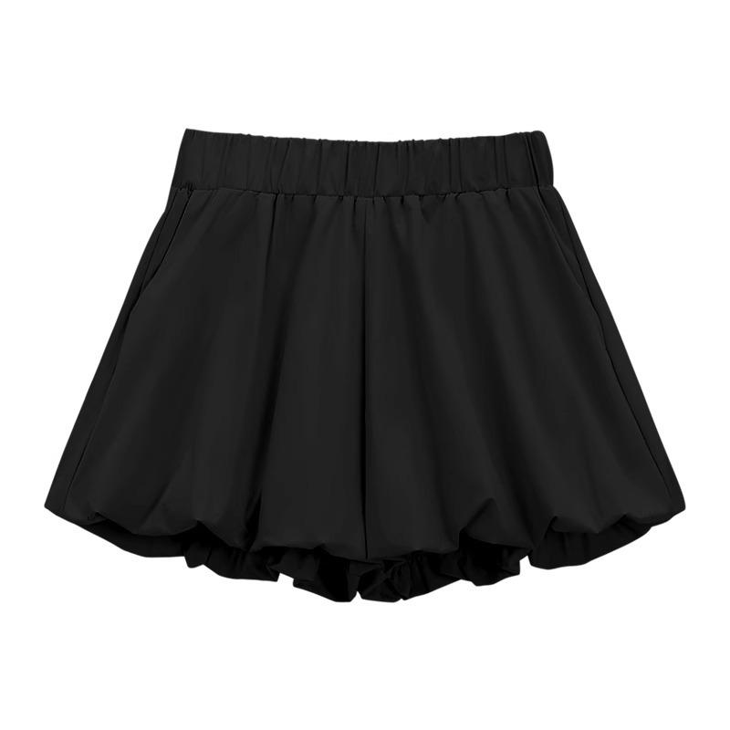 Широкие повседневные шаровары с эластичной резинкой на талии — женская коллекция осень 2024 г.