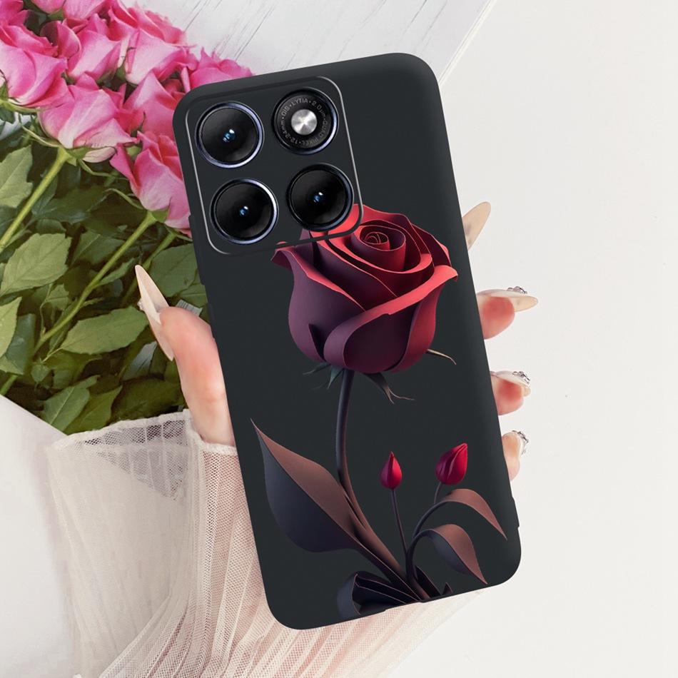 Для Motorola Edge 70 Fusion Милый Цветок Бабочка Кошка Расписной Чехол Для Motorola Edge70 Fusion 5G Черный Силиконовый Мягкий Чехлы Для Телефона
