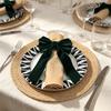 Soft Velvet Napkin Rings 6Pcs Bow Rings, Christmas Fabric Holders, Red Classic Table Ornaments Green for Dinner Holiday Party Decor