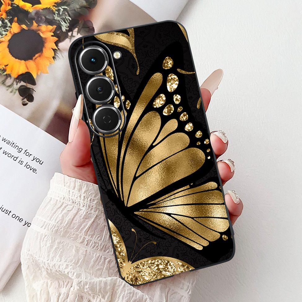 Чехол для Tecno Spark 40Pro KM6 Чехол для Techno Spark 40 Pro Чехол Силиконовый Роскошный Бабочка Любовь Мода Цветы Крутой Расписной