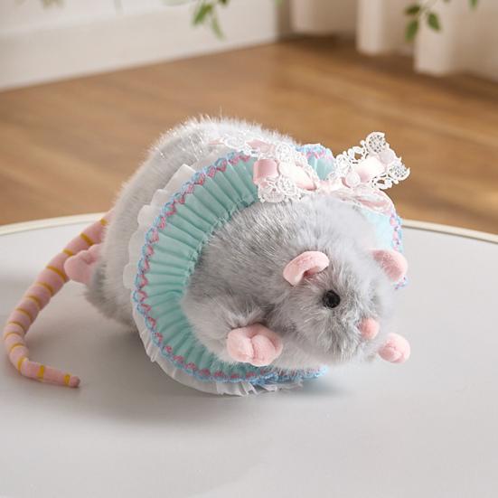 Плюшевая игрушка мышь, мягкая набивная игрушка, милая кукла-крыса с кружевной юбкой, украшенная бантом, декоративная плюшевая мышь для детской спальни, украшение стола, подарок