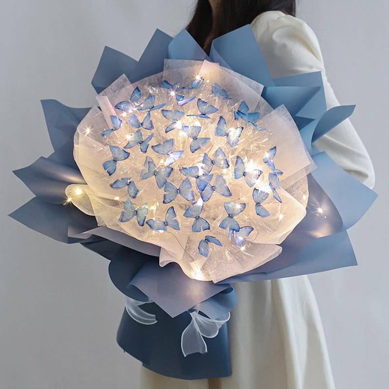 Букет из светящихся бабочек, набор материалов для самостоятельного изготовления, набор для украшения свадьбы на день рождения, набор для самостоятельного изготовления букета невесты, набор для самостоятельного изготовления свадебного декора