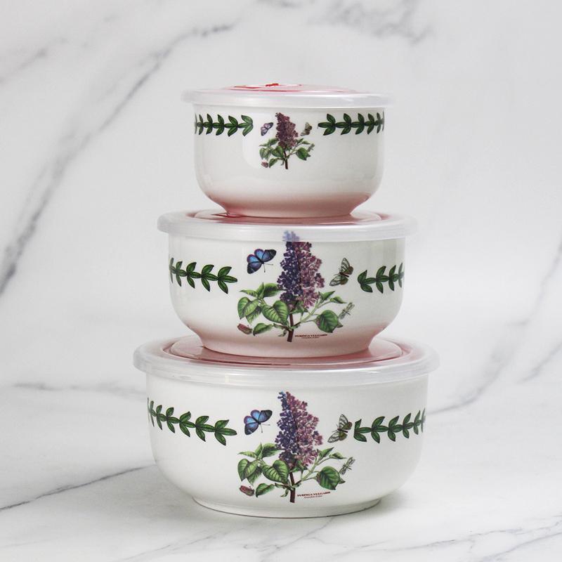 Из трех частей, хрустящий керамический холодильник для пищевых продуктов, герметичная микроволновая печь, большая емкость для ланча, миска для лапши быстрого приготовления