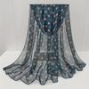 New Fashion Print Design Women Silk Scarf Shawl Elegant Headscarf Convinient Bandage Hijabs Chiffon Muslim Wrap Scarves