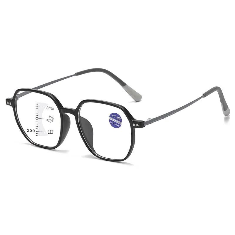 Ретро очки для чтения с мультифокальными линзами в большой оправе для женщин и мужчин, новые стильные прогрессивные очки для зрения вдаль и вблизи с защитой от синего света