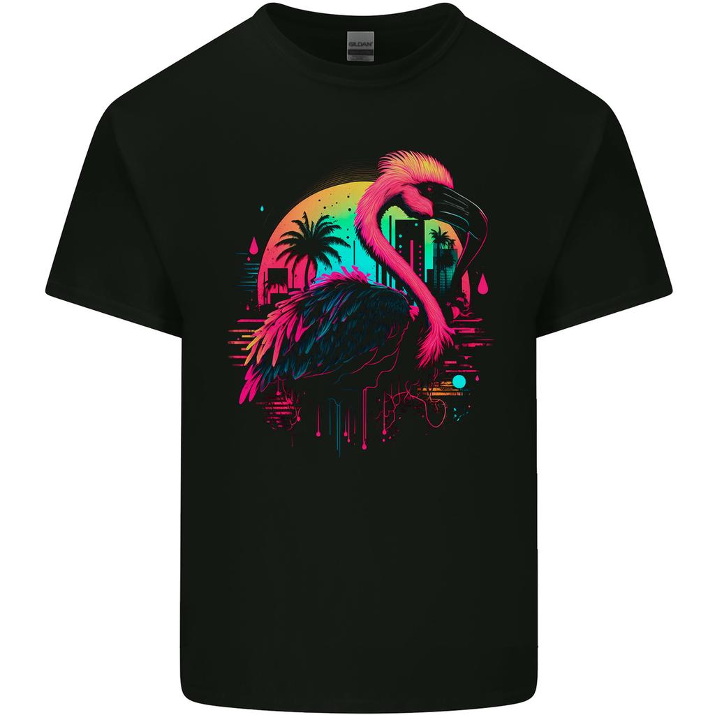 A Retro Flamingo Unisexs Light Cotton TShirt