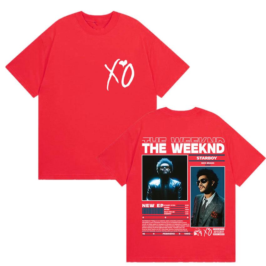 Рэпер THE WEEKND STARBOY XO Тур 2026 Ретро Графические Футболки Мужская Мода Хип-Хоп Оверсайз Хлопковая Футболка Мужчина Фанаты Уличная Одежда