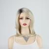 Синтетический парик блондинки с челкой, волнистые волосы с темными корнями, многослойные парики для женщин, повседневный парик для косплея, термостойкое волокно