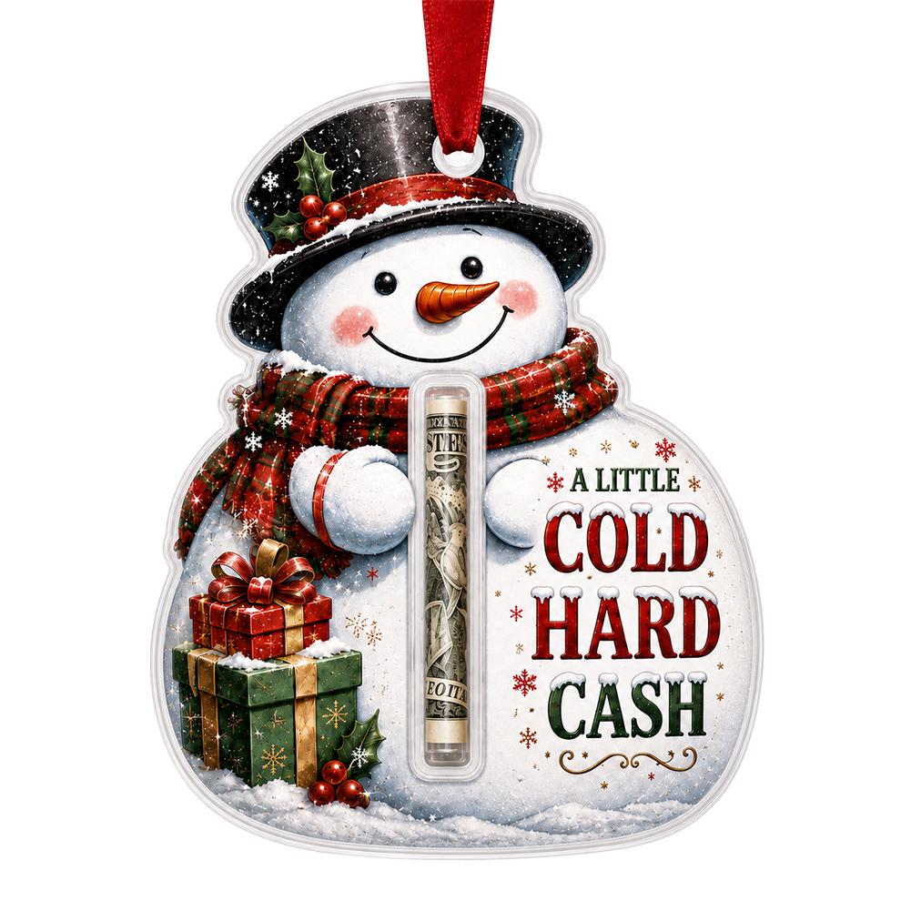 Christmas Cash Gift Ornament Acrylic Christmas Money Holder Funny Hanging Xmas Tree Decoration Unique Money Gift for Christmas