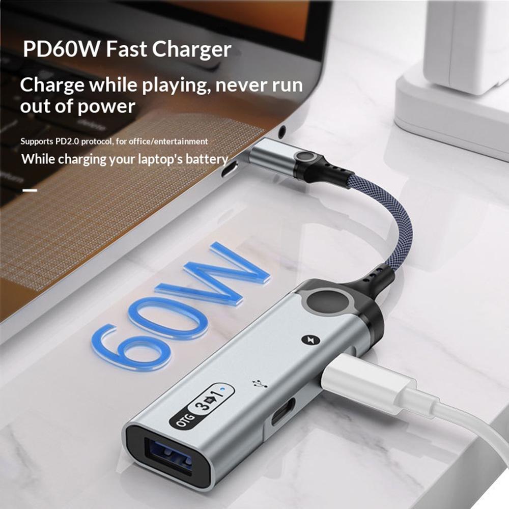 MH374 3 in 1 OTG Adapter Type-C to USB Converter for Android Phones/Fast Charging/Card Reader