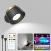 LED Spotlight Bracket Light Wall Mounted Light with Remote Control 3 Color Temperature and 13 RGB and Dimmable Magnetic Free Rotation LED Magnetic