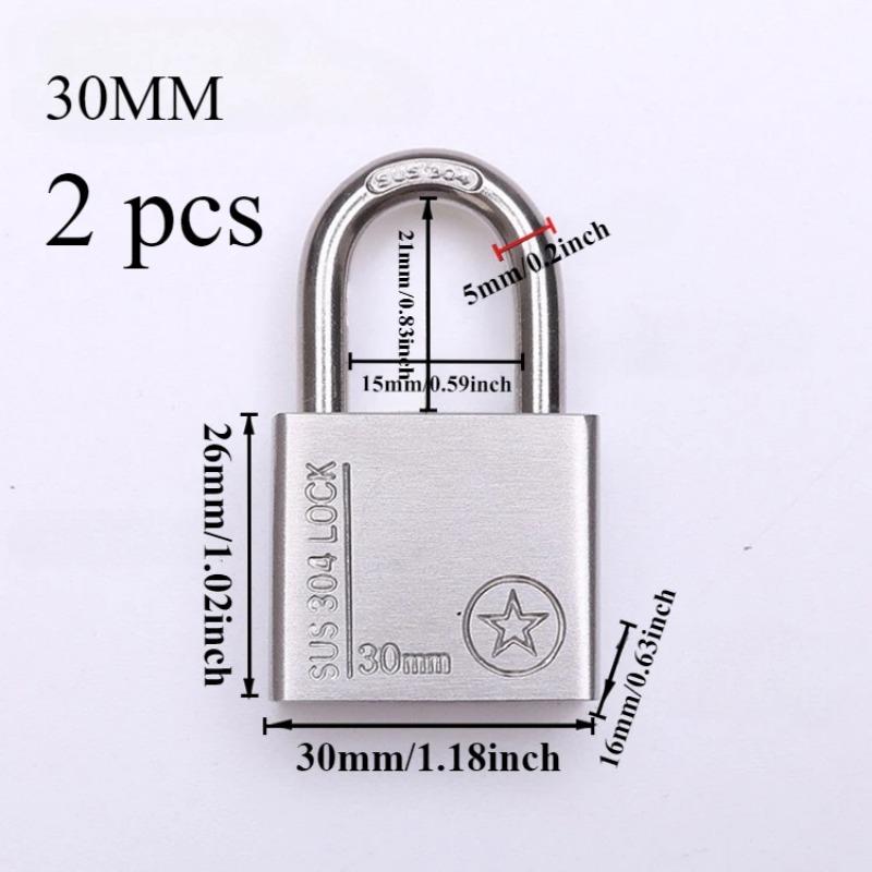 2/4 Pcs Padlock 304 Stainless Steel, Universal Key Lock, Home Cabinet Locker Outdoor Anti-theft Anti-skid Waterproof, Hardware