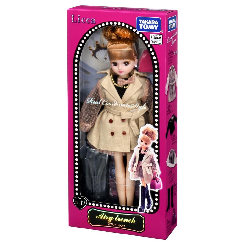 TAKARA TOMY Кукла Airy Trench Play Toy Ages Licca-chan LD-17 Dress-up 3+