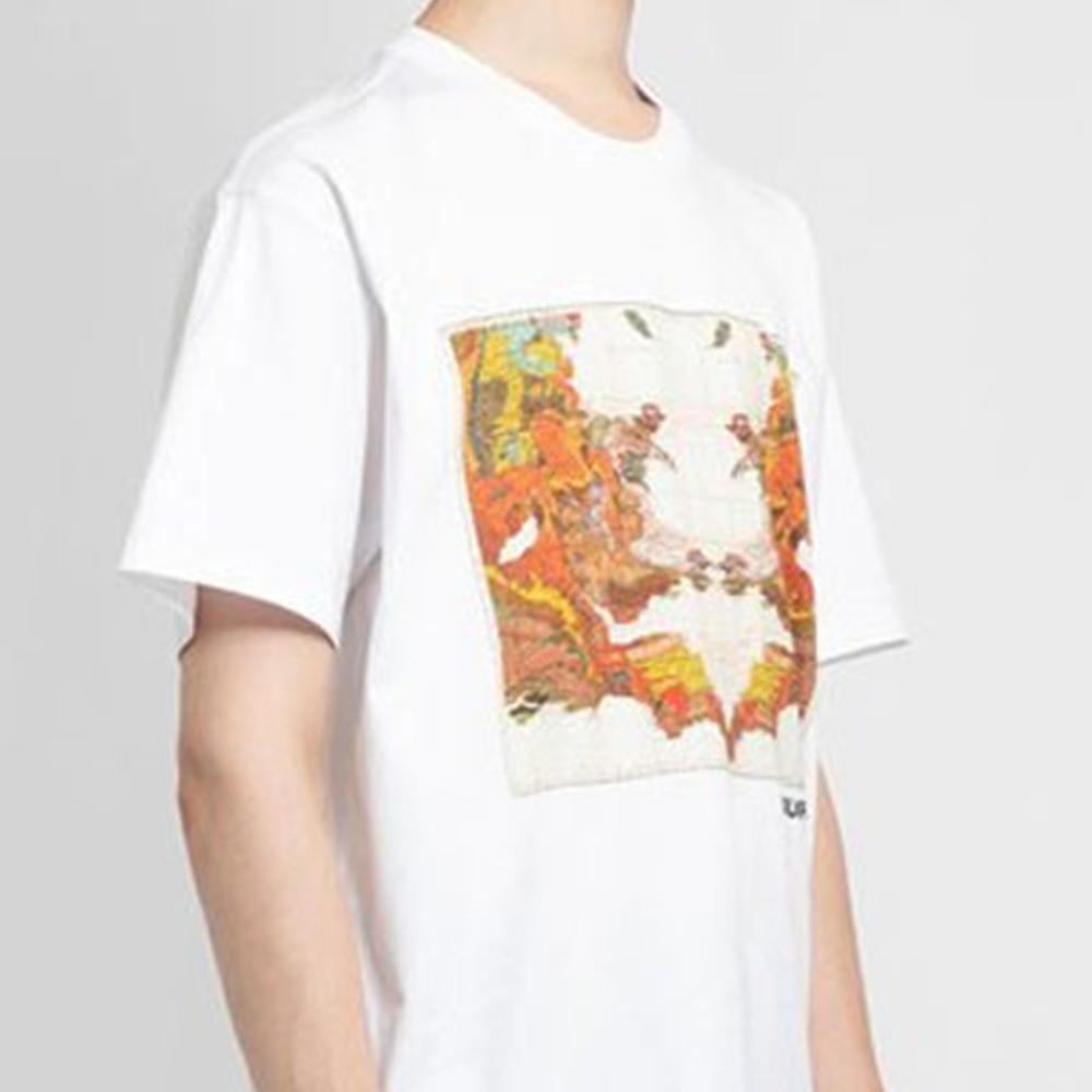 Burberry Map Print Cotton Oversized T Shirt 80563071