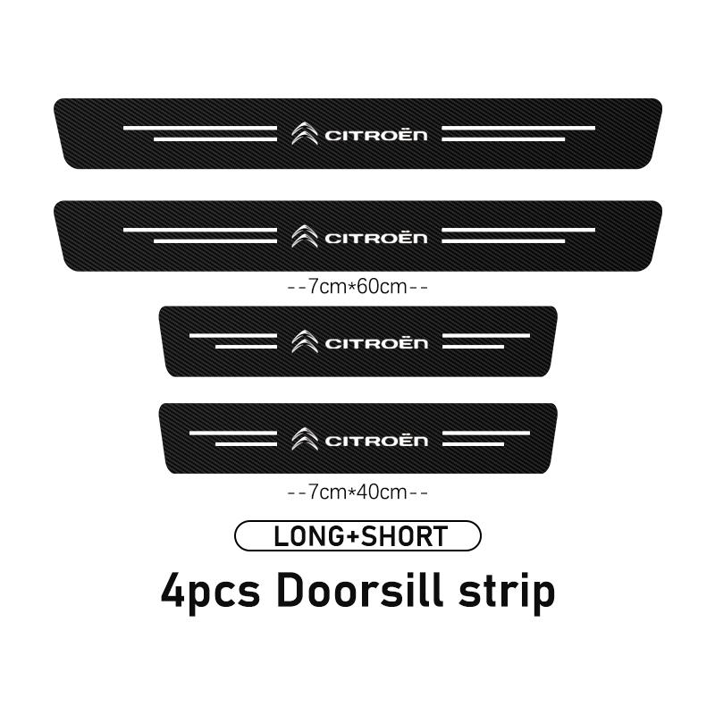 5pcs Carbon Car Door Sill Threshold Stickers Decorative Decals For Citroen Grand Berlingo Jumper Celysee Xsara Picasso Aircross