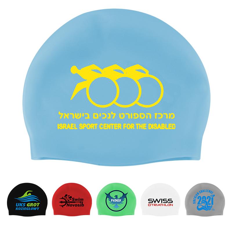 High Quality 100% Silicone Waterproof Seamless Swim Cap Custom Logo Water Sports Swimming Cap for Adults