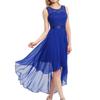 Women's Sexy Lace Patchwork Chiffon Dress Dress Solid Round Neck Sleeveless Dinner Dress