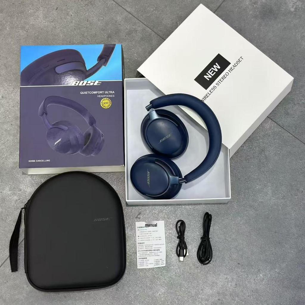 Bluetooth-наушники с шумоподавлением QC55, полноразмерные - Ультрабеспроводные, складные, с кожаным чехлом