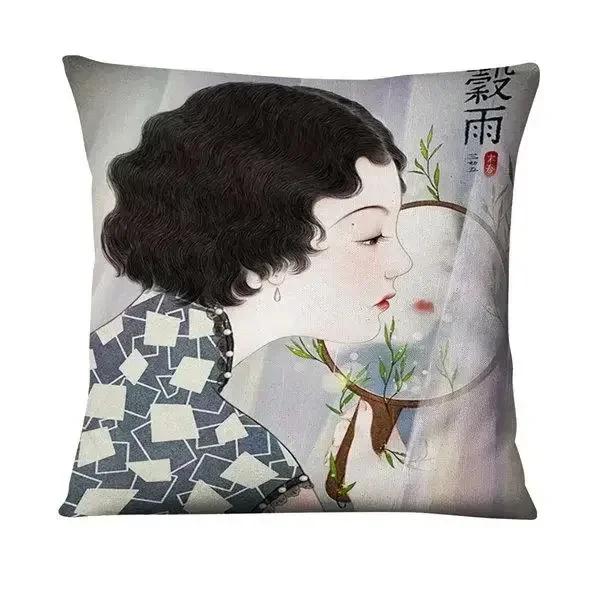 Neoclassical Girl Art Print Decorative Throw Pillow Cover Home Decor Bedroom Room Living Room Sofa Cushion Cover