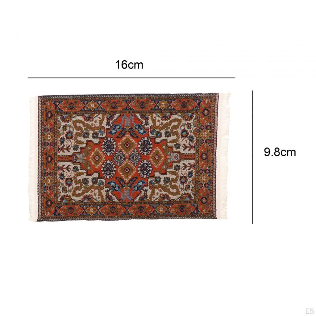 1/12 Ковер для кукольного домика Коврик для двери кукольного домика, Гостиная, Игрушка для ролевых игр, Домашний мини-тканый коврик