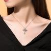 Новое ожерелье с подвеской в виде креста «Крылья ангела» для женщин, модный тренд, ожерелье в форме сердца с камнем по рождению, подарок