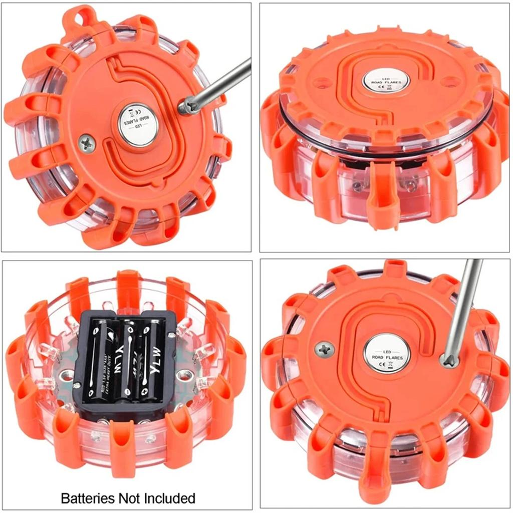 3 шт. Светодиодные дорожные сигнальные огни Аварийные огни Дорожный маяк безопасности Мигающий предупреждающий сигнальный комплект с магнитной основой Сумки для хранения