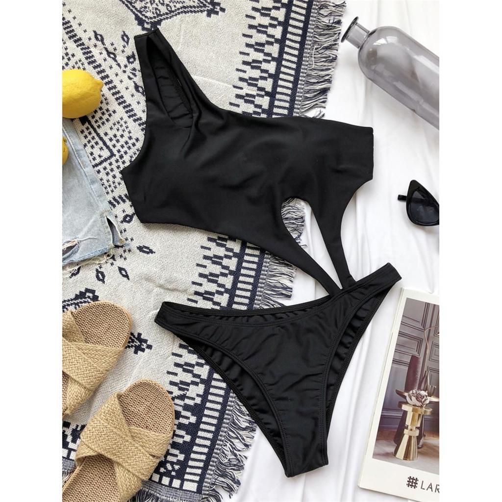 Сексуальный асимметричный цельный купальник на одно плечо с вырезами в полоску, женский купальник с подкладкой, купальный костюм, купальный костюм для леди