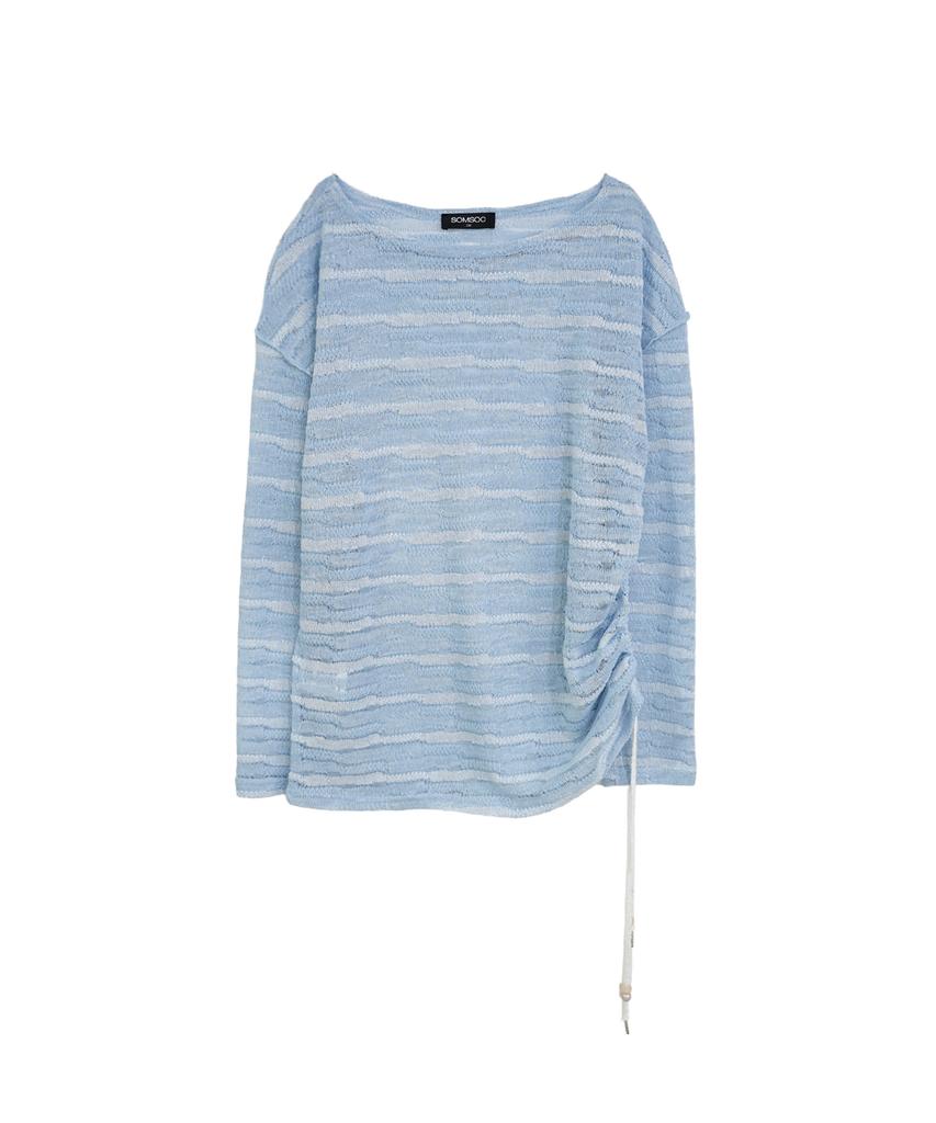 SOMSOC Allie Lace Knitted Top_Sky Blue