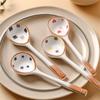 Ceramic Soup Spoon Japanese Style Creative Rough Pottery Hand-painted Ceramic Spoon Coffee Milk Dessert Spoon Creative Tablewar