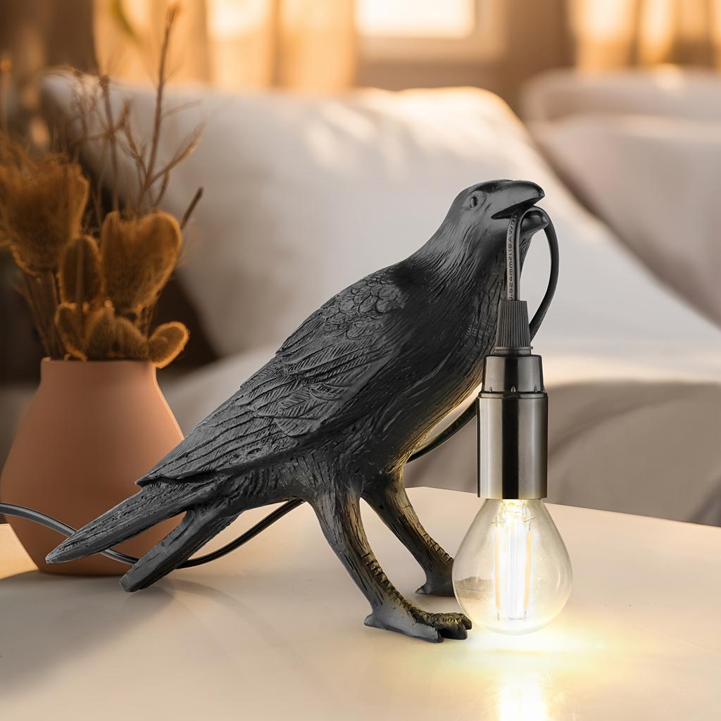 Настольная лампа Black Devil с лампочкой Эдисона, питание от USB, настольная лампа из смолы для спальни, декора гостиной, декора фермерского дома, декора общежития, 36 В или ниже