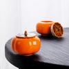 Auspicious Persimmon Ceramic Tea Caddy