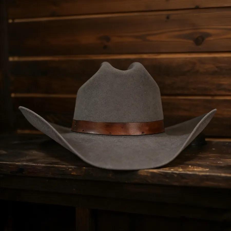 Hot-selling belt decoration denim wind sheep felt hat, fashionable versatile pure wool felt hat
