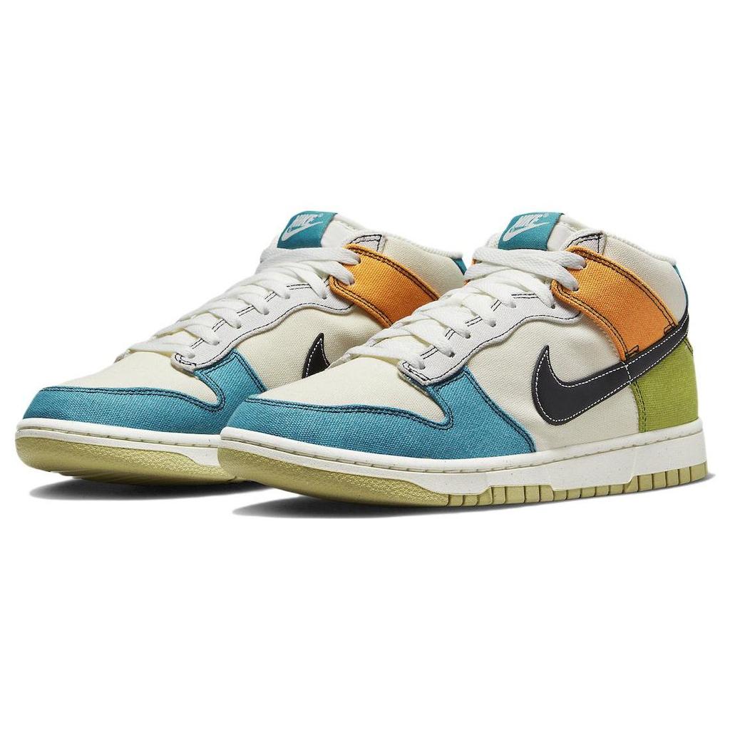 Nike Dunk Mid Pale Ivory Multi-Color Мужские кроссовки Mineral-Teal Moss Black DV0830-100