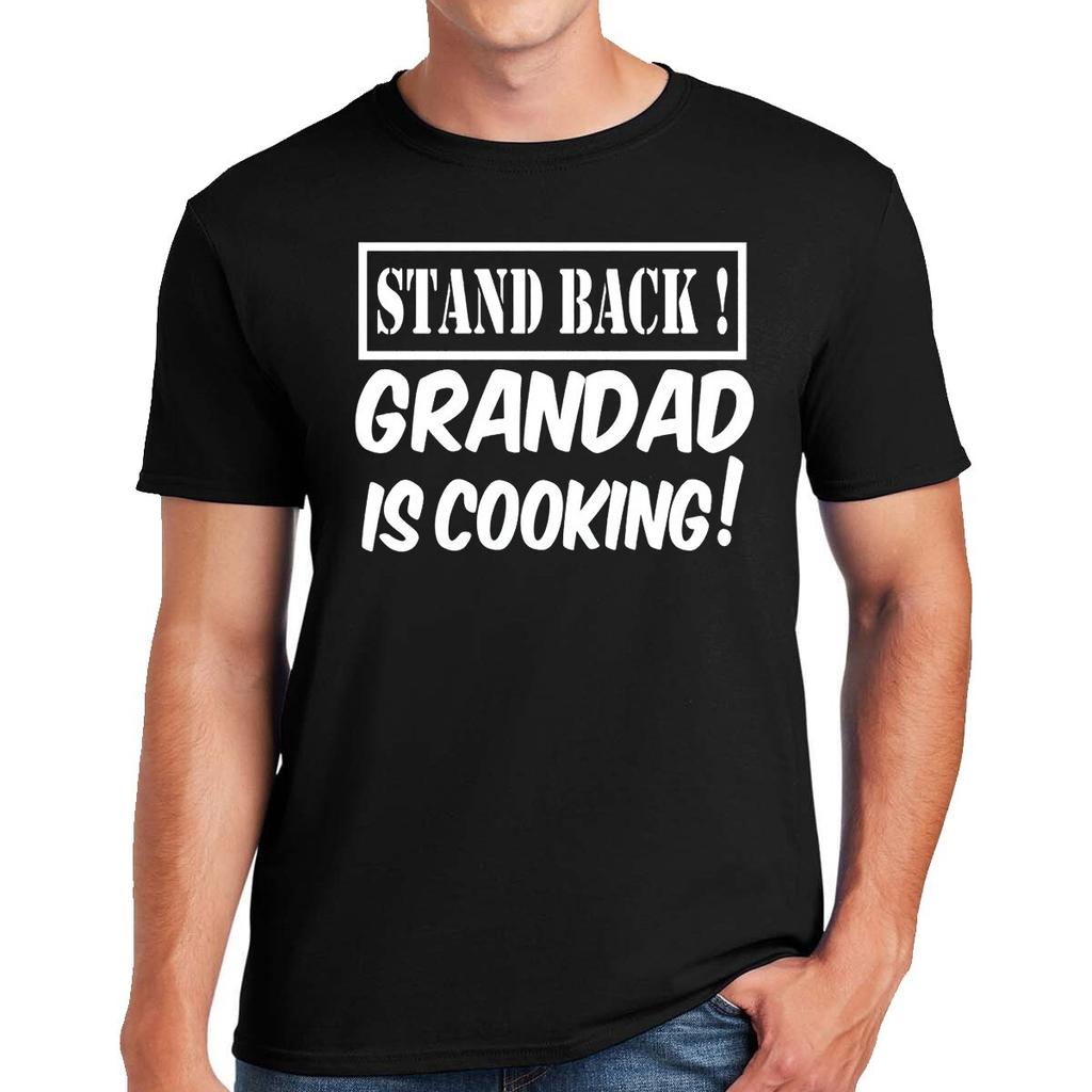 Stand back grandad is cooking tshirt mens funny novelty fathers day bbq tee top