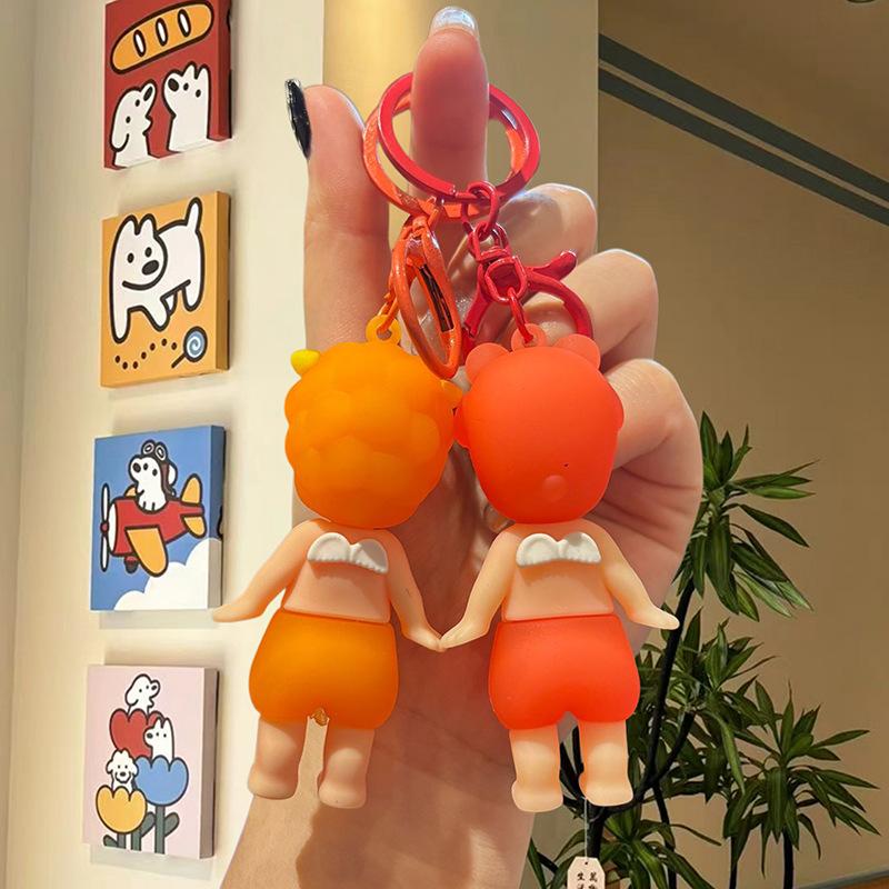Cute Cupid Angel Figure Keychain Car Ornament Phone Charm Anime Action Figure Trendy Gift
