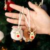 Wooden Elk Christmas Tree Ornaments Wool Felt Felt Deer Wooden Deer Ornaments Mini Elk Hanging Pendant Festive Atmosphere